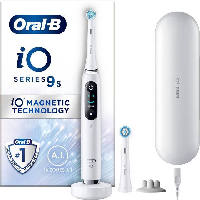 Oral-B Oral-B iO Series 9 + 2 borsthuvuden White Alabaster — testvinnare eltandborste 2026